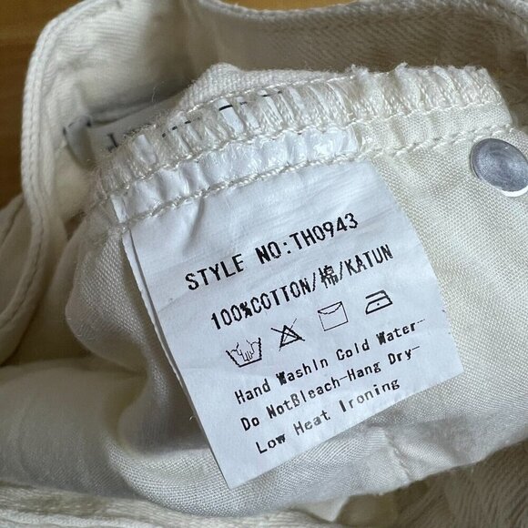 Love,‎ Bonito Aurelie High Rise Straight Crop Jeans Size 24 Ivory Cream Raw Hem - Picture 11 of 13